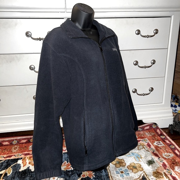 Columbia Black Fleece Zip Up Jacket Size L - Picture 2 of 11